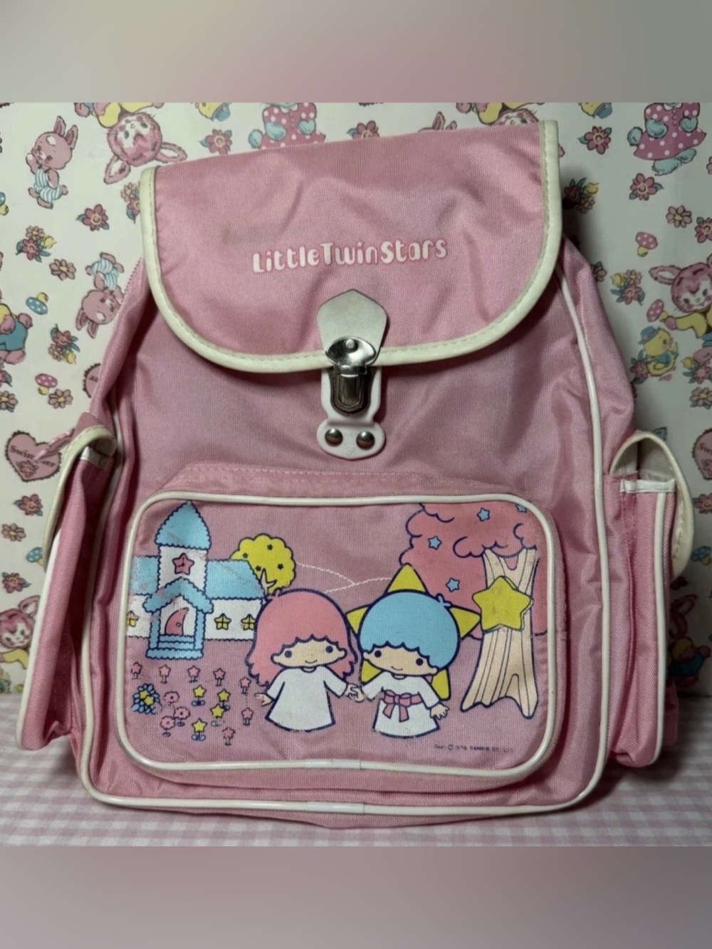 Vintage Sanrio 1976 “Little Twin Stars” Pink Backpack!!!